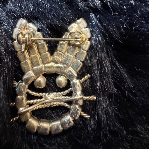 Silver Tone Rhinestone Rabbit Brooch Pin With Light Blue & Clear Stones Easter - Picture 2 of 3